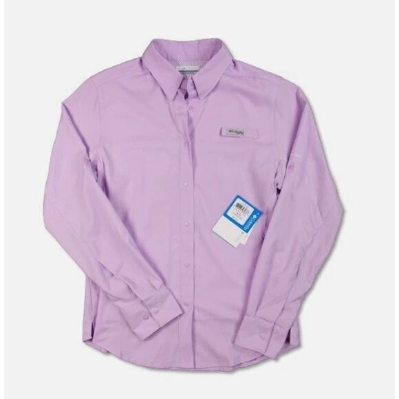 COLUMBIA Women's S PFG Tamiami II Purple Hydrangea Long Sleeve Shirt - Large - Picture 1 of 1